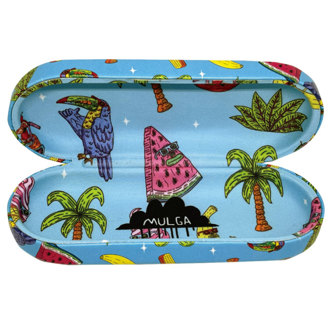 外側と内側に同じプリントを施したメガネケース（眼鏡ケース）「A-141転写ケースMULGA」