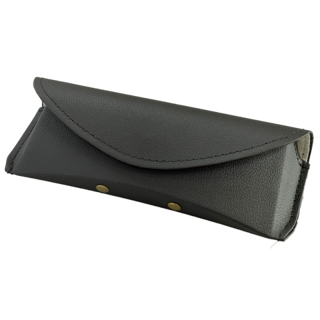 【2個セット売り】DITA ブラックレザー巻取り式メガネケース ミシン レザークラフトキット メガネケース 黒 革 ブラック