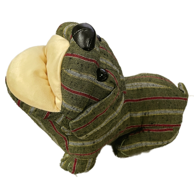 E-5 アニマルメガネスタンド犬・遠州綿紬（遠州織物） メガネケース