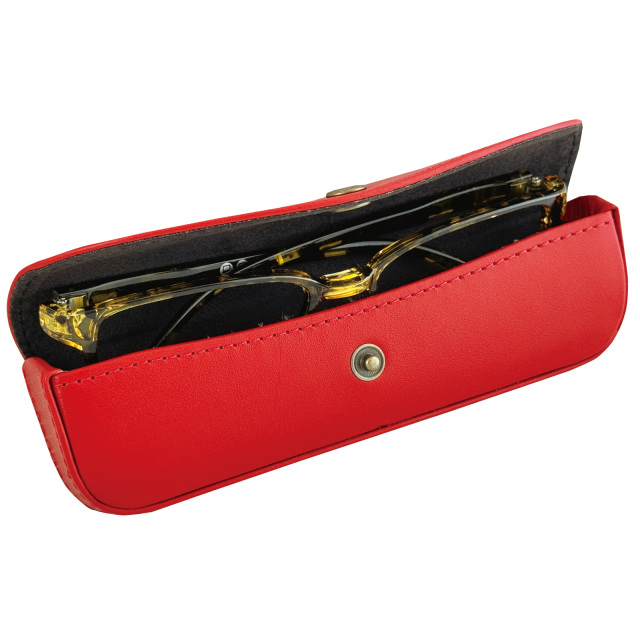 送料無料】スリムでシンプルな本革製のメガネケース（眼鏡ケース） F-1