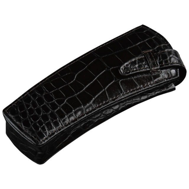 【高級】牛革をクロコダイルの型押ししたメガネケース（眼鏡ケース）　F-108 SAYAクロコ