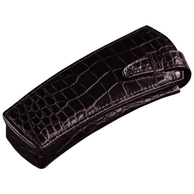 【高級】牛革をクロコダイルの型押ししたメガネケース（眼鏡ケース）　F-108 SAYAクロコ