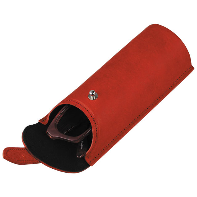 【高級】使い込むと光沢と艶が出るプエブロ革のメガネケース（眼鏡ケース）　F-503「オーバル」