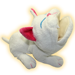 白い猫耳メガネ付きぬいぐるみ 猫ぬいぐるみ「ねこにゃ」白 【受注制作】 : Ficorintanヤフー店
