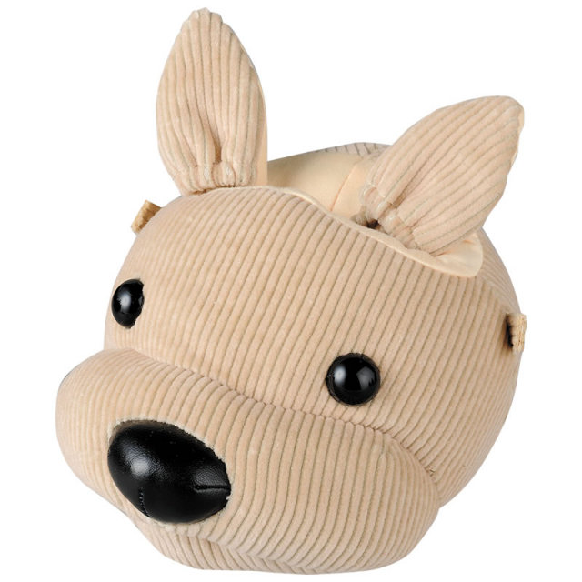 犬の顔をしたメガネスタンド（眼鏡スタンド）とメガネ拭き　I-10 「アニマルふぇいすスタンド・コーデュロイ・イヌ」