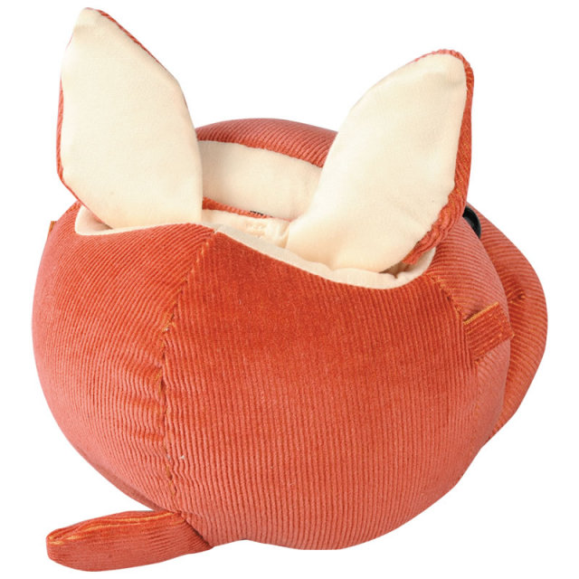 犬の顔をしたメガネスタンド（眼鏡スタンド）とメガネ拭き　I-10 「アニマルふぇいすスタンド・コーデュロイ・イヌ」