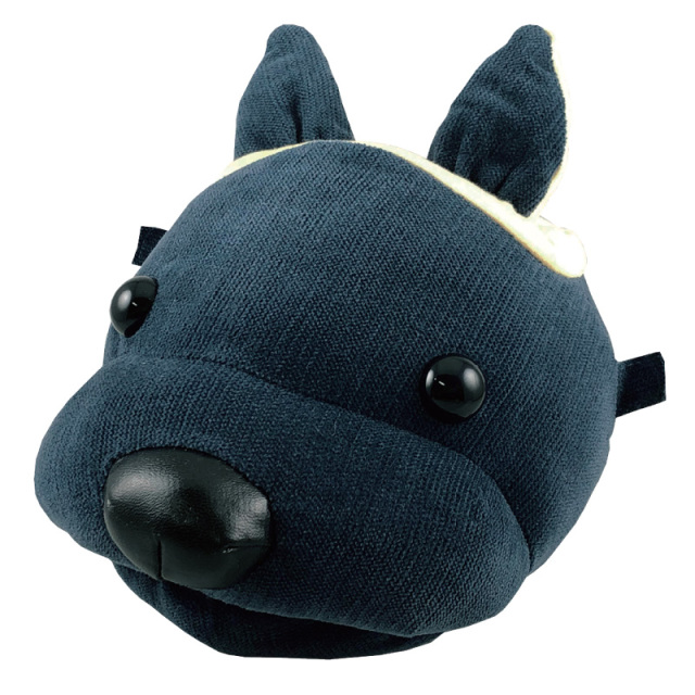 犬の顔をしたメガネスタンド（眼鏡スタンド）とメガネ拭き　I-12 あにまるふぇいすスタンド・コーデュロイ・イヌ