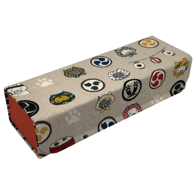 国産キャラクター生地を使用したホールディングケース（メガネケース）「J-9 ホールディングケース ネコ」