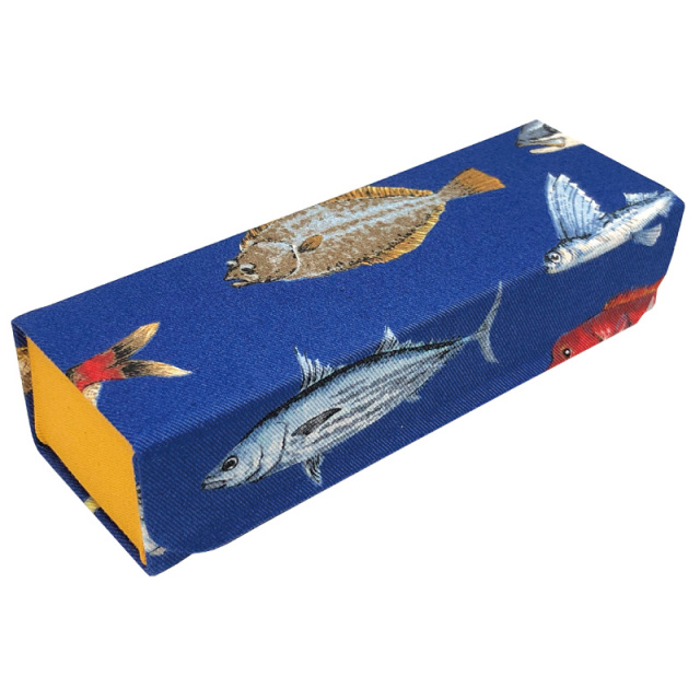 国産生地を使用したホールディングケース（メガネケース）「J-12 ホールディングケース 魚」