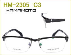 国産のチタン製メガネセット,HAMAMOTO,非球面の度付きレンズ付き眼鏡