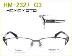 国産のチタン製メガネセット,HAMAMOTO,非球面の度付きレンズ付き眼鏡