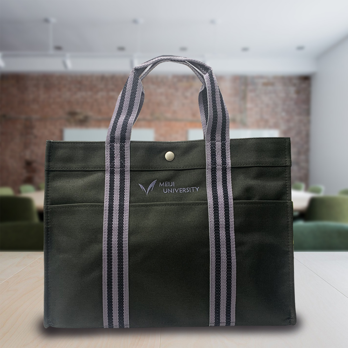◇トートバッグ・シンボルマーク（オリーブグレー） 明大グッズ ネット