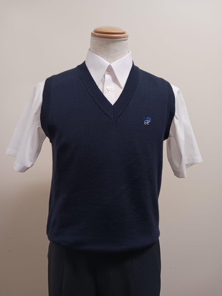●八　ニットベスト　紺　S　