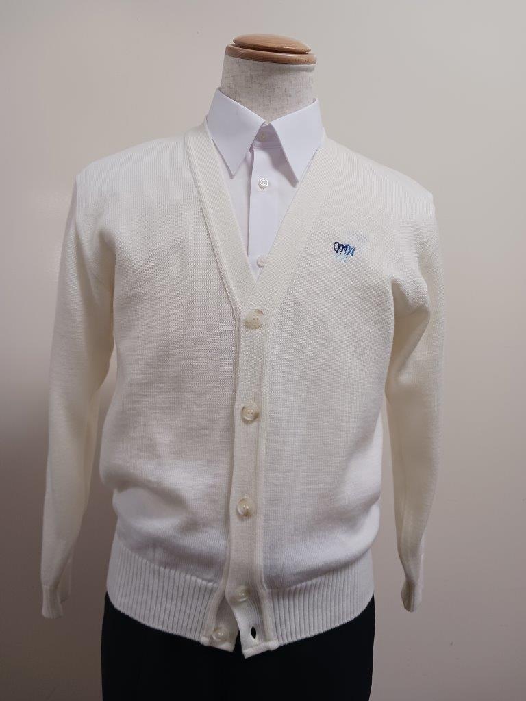 ●八　カーディガン　白　M　