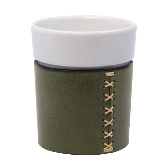 Heritage Leather Embrace Cup/avocado green