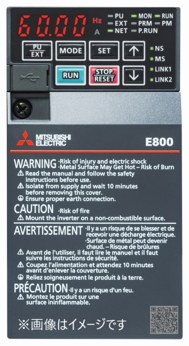 FR-E820-0.1k　E800シリーズ　三相200V　0.1ｋｗ用　