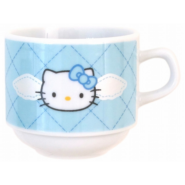 ハローキティー キルトデザイン スタックマグ（ブルー）