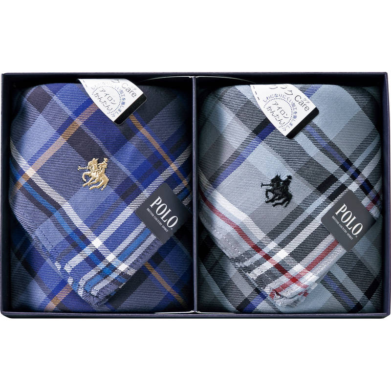 ポロ 紳士先染めハンカチ2枚組 PLM-5051×2