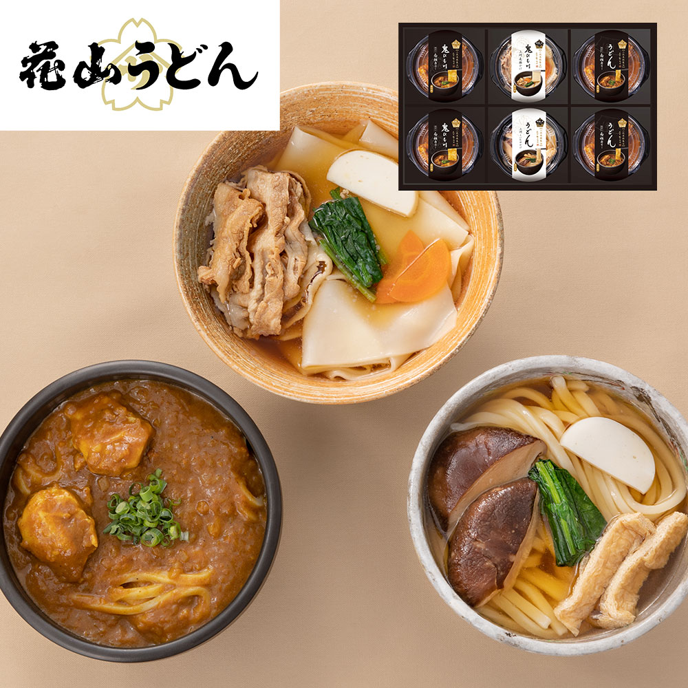 群馬 「花山うどん」 老舗のうどん味くらべ 6食セット