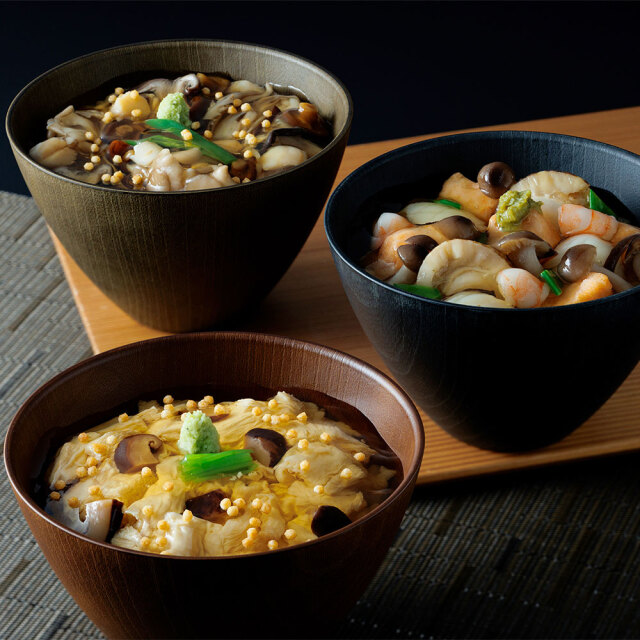 料亭のあんかけ丼 4食（ゆば×2、海鮮×1、きのこ×1）