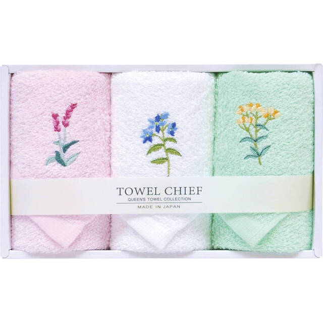 かわいい国産タオルハンカチ3P  TQS1502303