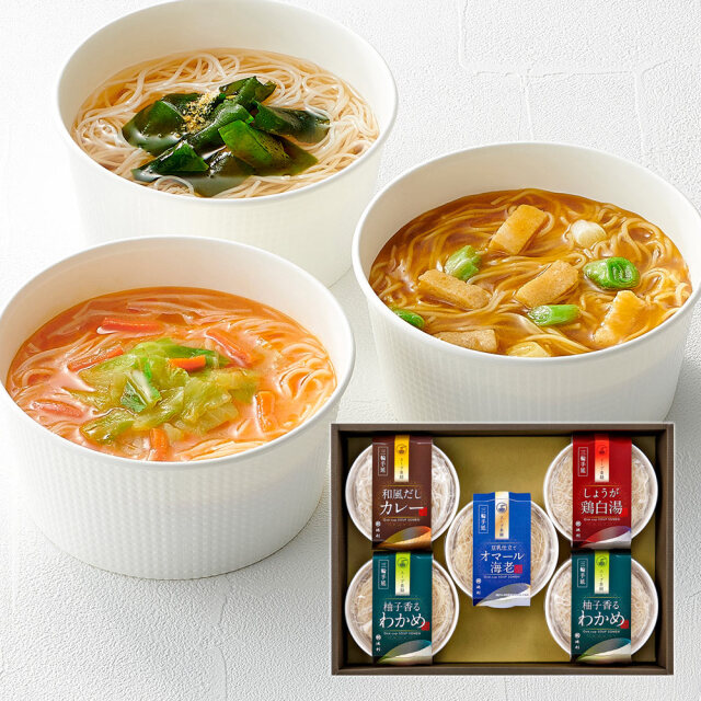 奈良「池利」カップで手軽にお湯かけスープ素麺