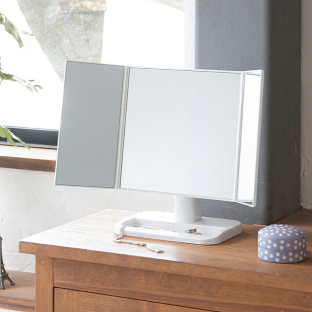 メイクアップミラー 鏡 メイク 三面鏡