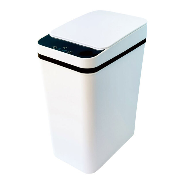 送料無料】かざすだけで開く自動開閉ゴミ箱 OMC-LFGB01 ホワイト