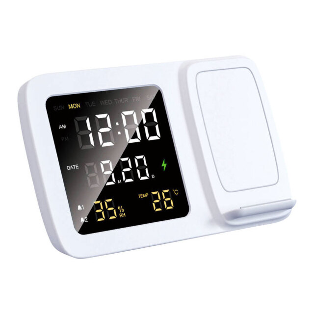 インネクスト ワイヤレス充電付きマルチクロック GM907WH