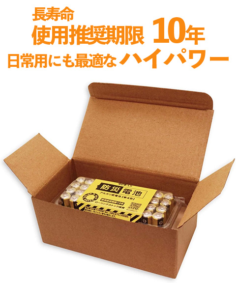 防災電池 アルカリ電池【単4形】40本入