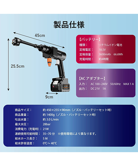 コードレスウォーターガン