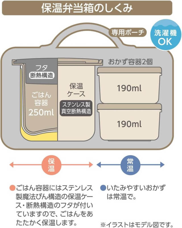 保温弁当箱 DBQ-257DS ライトベージュ
