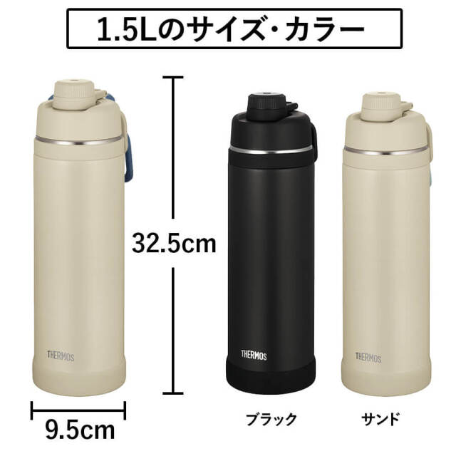 真空断熱スポーツボトル FJU-1500 サイズ