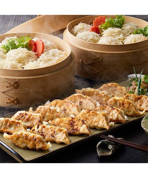 「梅の花」 餃子と豆腐しゅうまいセット