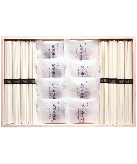 紀州南高梅はちみつ漬け(8個)・讃岐うどん(50ｇ×8束) 詰合せ
