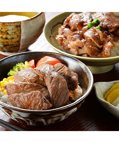 北海道産牛ステーキ丼&豚丼