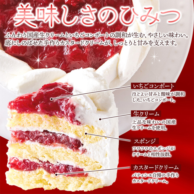 いちごコンポートのショートケーキ
