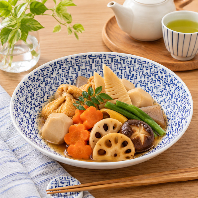 【送料無料】波佐見焼 カレー・パスタ皿 ティーズ 22.5cm 深皿 オーバル ボウル プレート 盛り鉢 幾何学模様 モダン 白磁