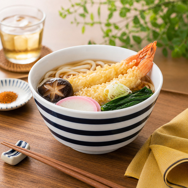 【送料無料】波佐見焼 ボーダーボーダー どんぶり（ボーダー3本） 大きめボウル 麺鉢 ラーメン鉢 サラダボウル おしゃれ 磁器 北欧