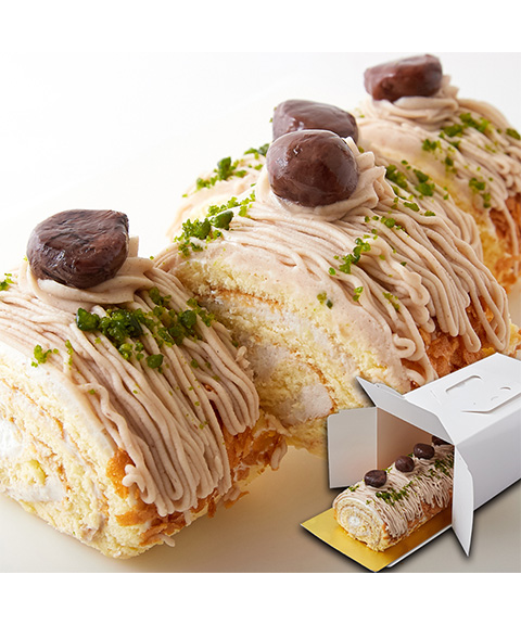 濃厚で豊かな栗の香り♪モンブランロールケーキ≪冷凍≫