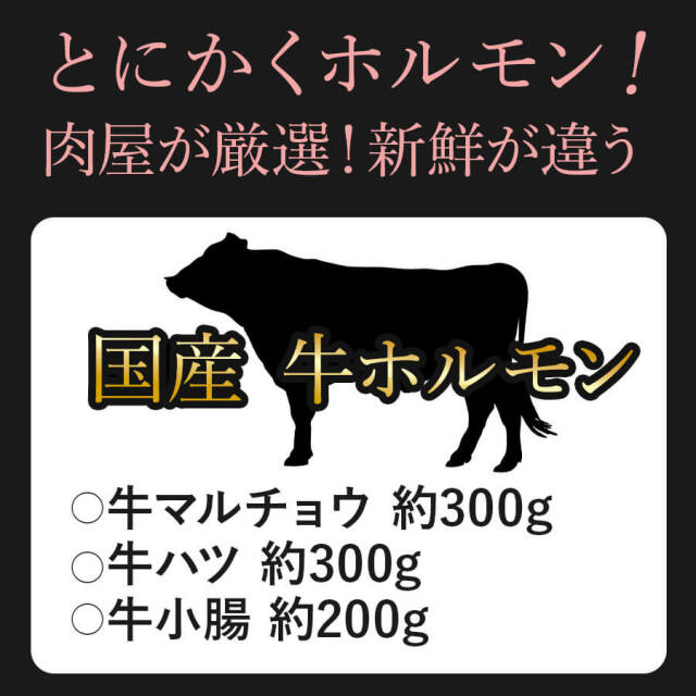 肉盛りDセット(焼肉用)　牛マルチョウ/牛ハツ/牛ショウチョウ