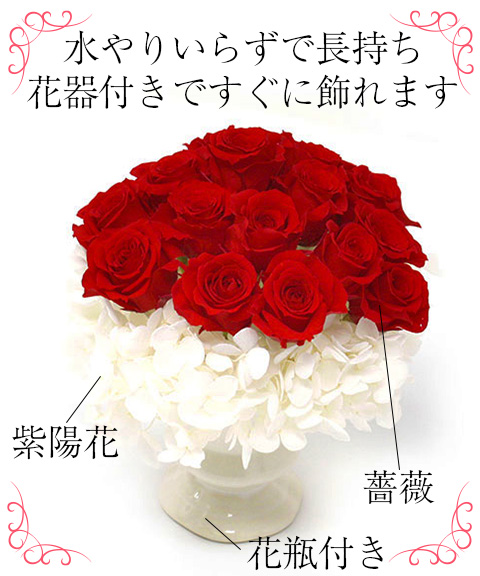 プリザーブドフラワー ローズルージュ