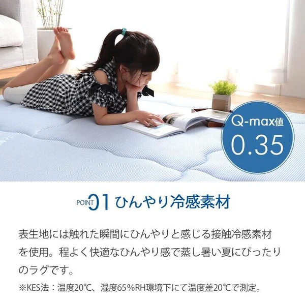 冷感 接触冷感 ひんやり カーペット ラグ 厚手 ボリューム 『冷感ランド』
