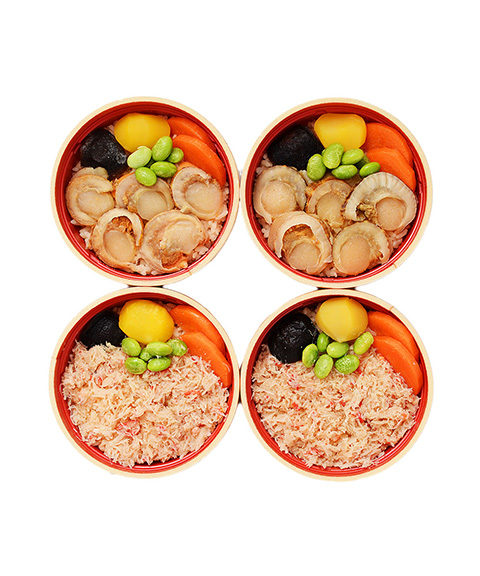 北海道 「札幌バルナバフーズ」 海鮮わっぱ飯(かに&帆立)