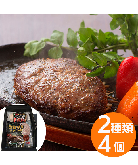 宮崎牛専門レストラン 「ミヤチク」こだわりハンバーグセット (2種類 計4個)