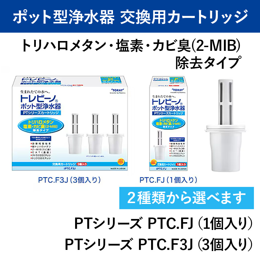 トレビーノ ポット型浄水器 PTシリーズ 交換用カートリッジ  PTC.FJ PTC.F3J