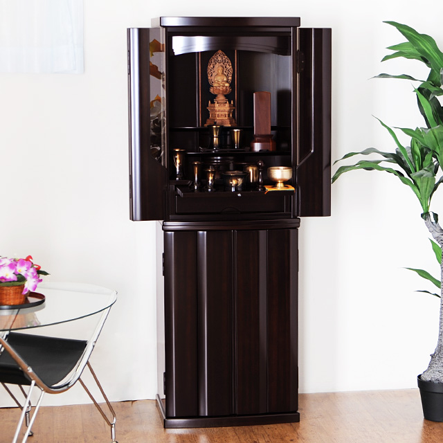 唐木モダン仏壇 鏡花 紫檀 42×14号