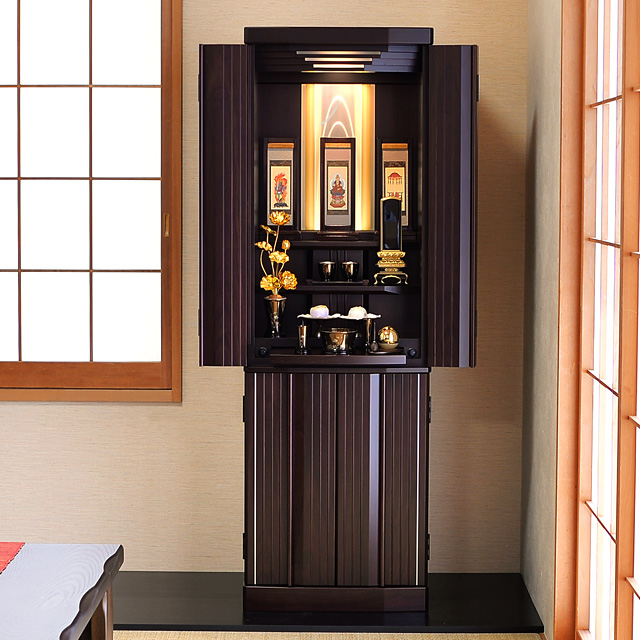 モダン仏壇 波音 紫檀系 47×15号