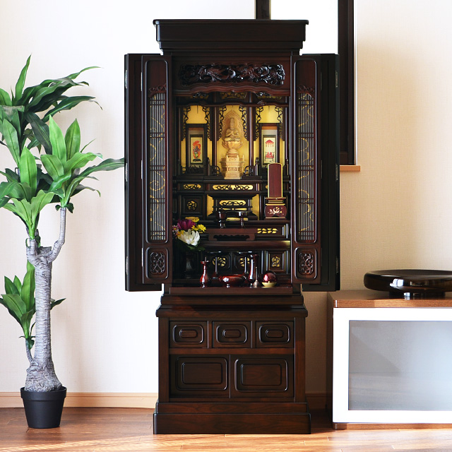 唐木仏壇 三国 紫檀調 42×16号