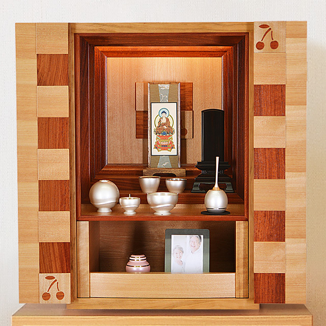 モダンミニ仏壇 夢SOガイア 桜・花梨コンビ 19号